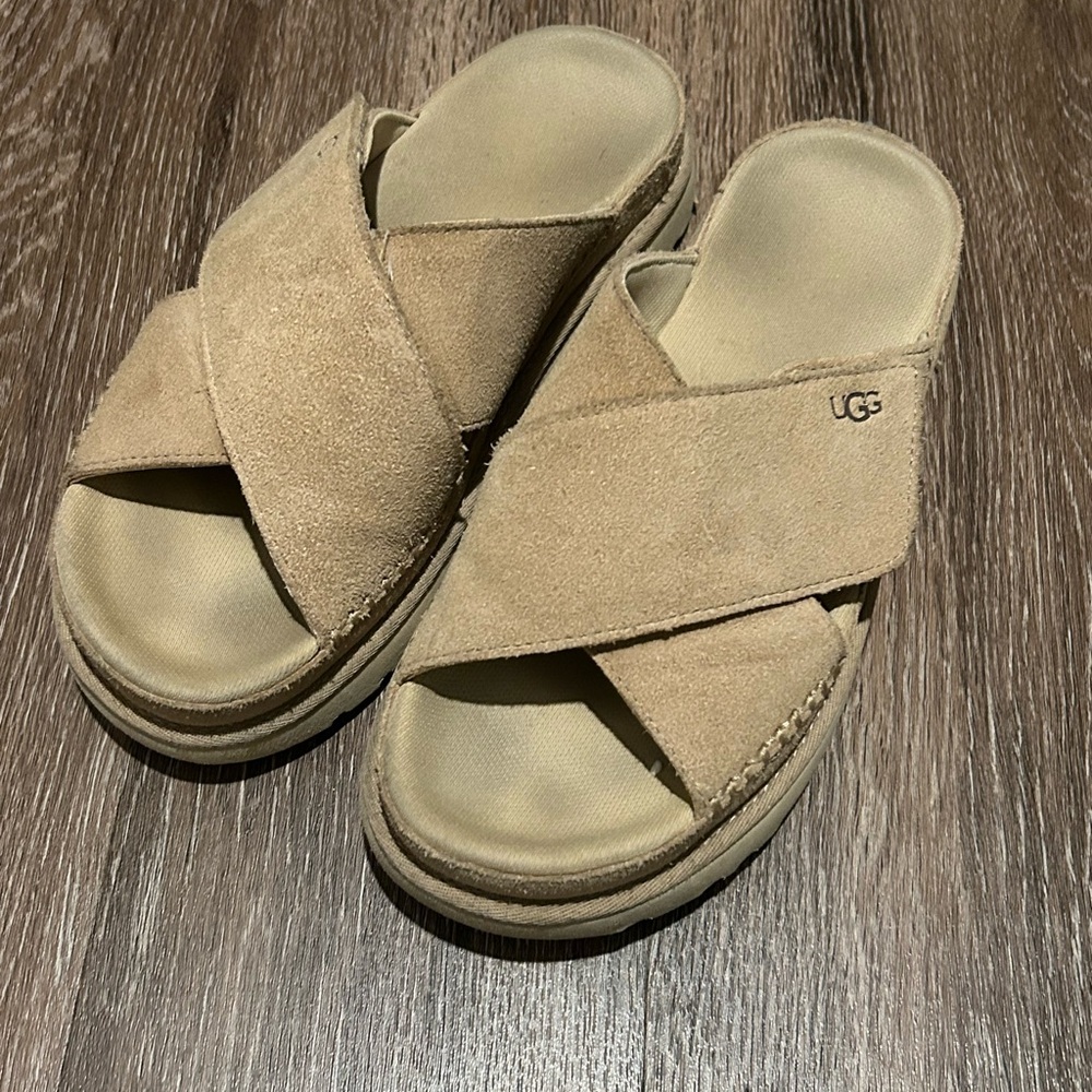 Platform UGG Tan Suede Sandals